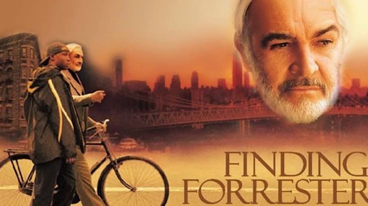 Its poster of the movie finding forrester, where both the pupil and the teacher are walking together with a bicycle.